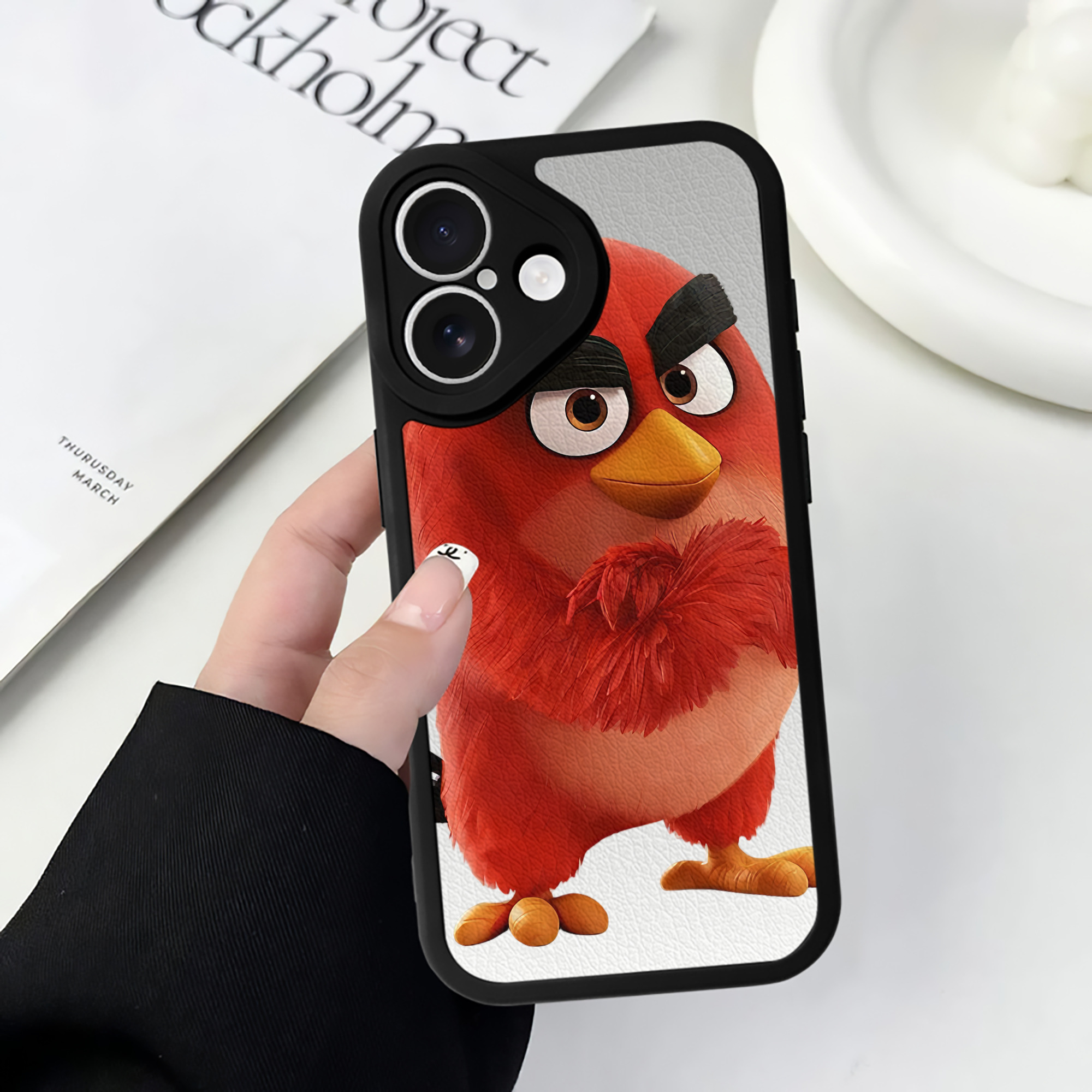 （画像用） Angry Birds アングリーバード 【iPhone 16シリーズ対応】シリコンスマホケース（レザー調） 材質：シリコン